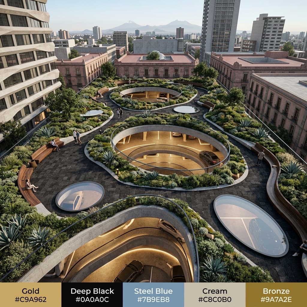 Jardin sobre Estacionamiento