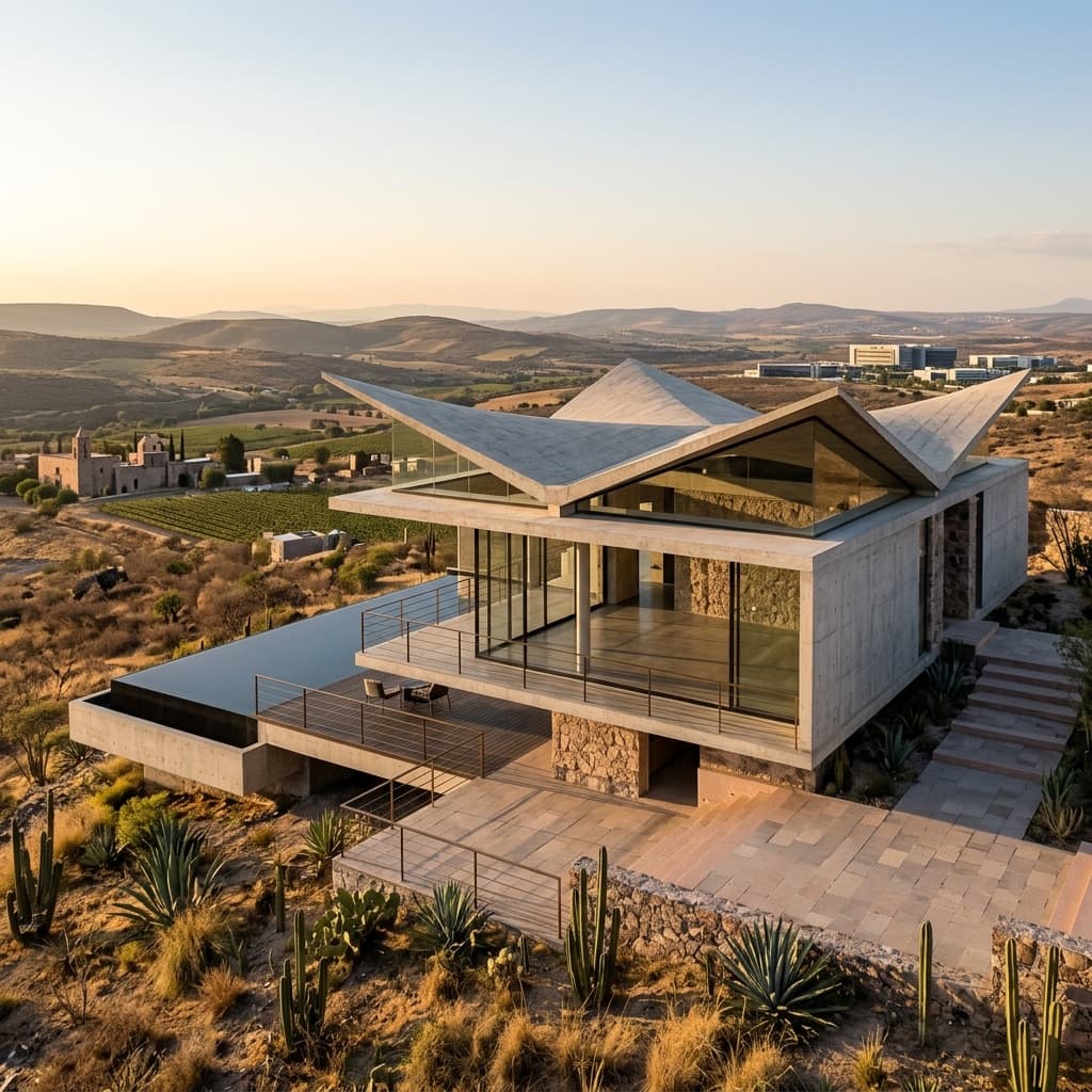 Villa en cerro con integracion bioclimatica en Queretaro