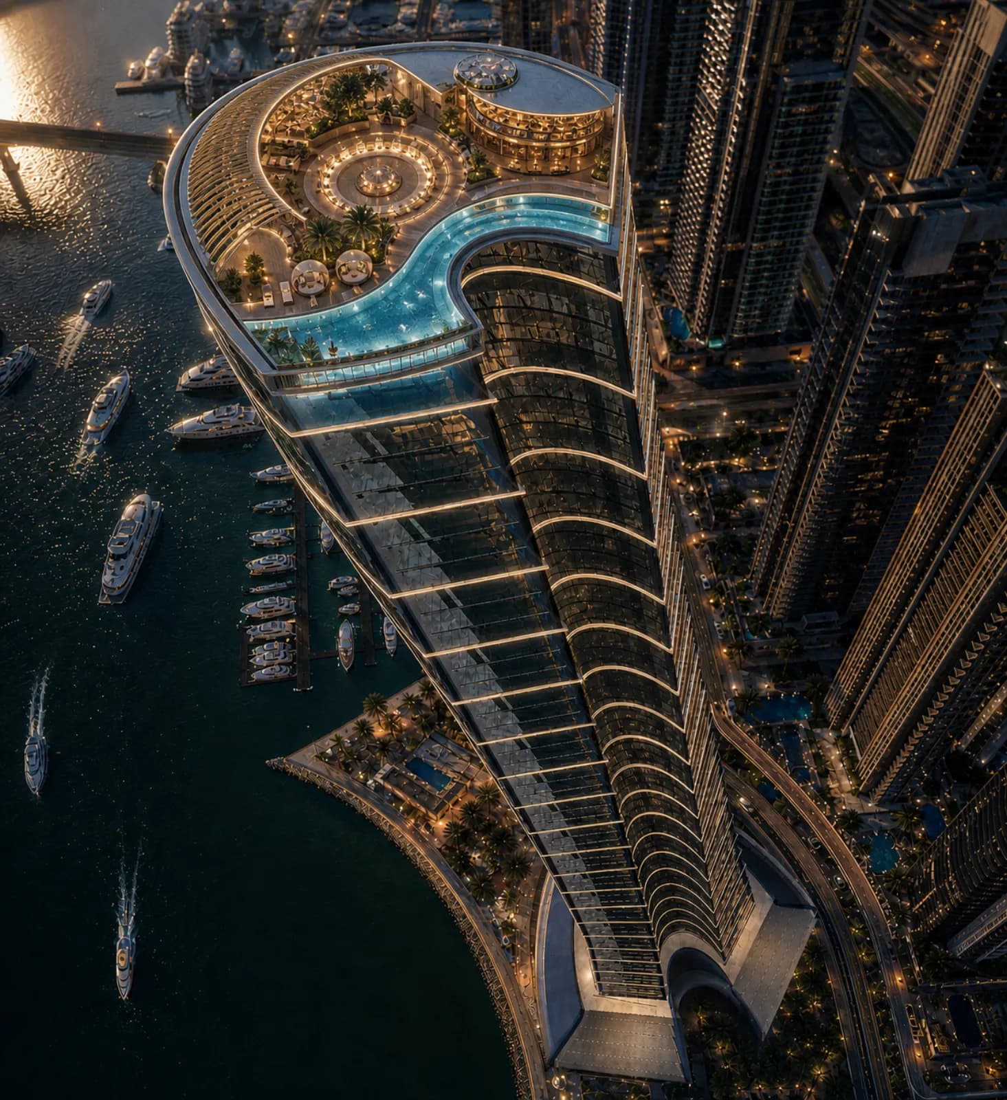 Marina. Torre residencial frente al mar