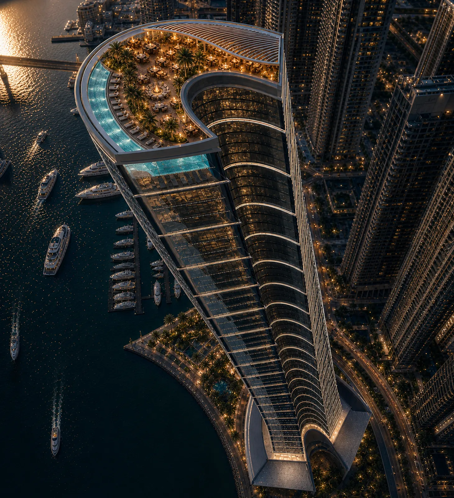Marina Tower — parametric high-rise with infinity pool