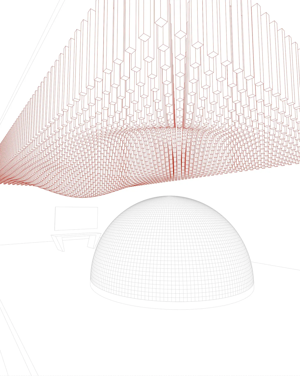 Parametric ceiling — computational wireframe