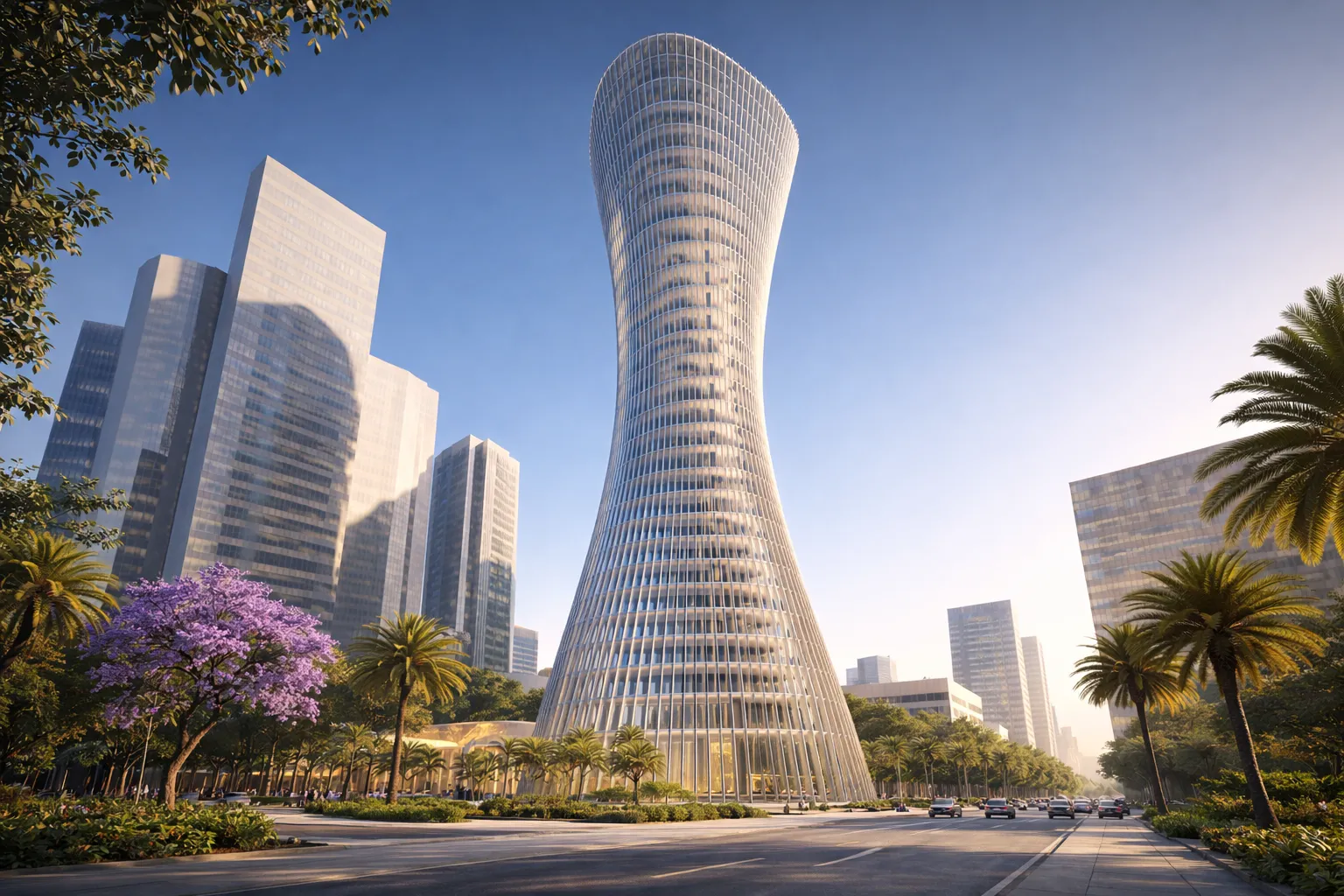 Torre ZMX by Arquitectura Introspectiva: parametric residential tower with ruled surface facade in Mexico City